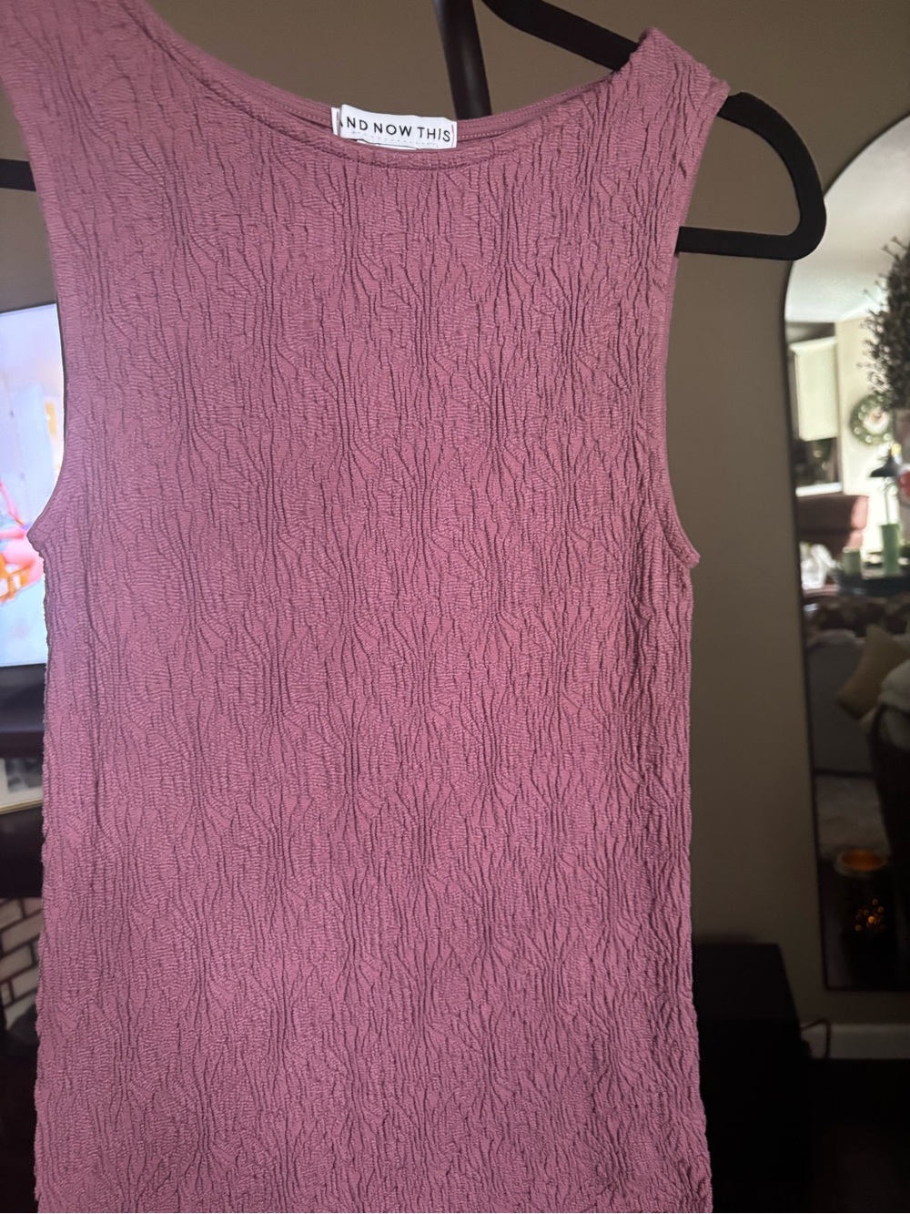 And Now This Mauve Textured Tank Top